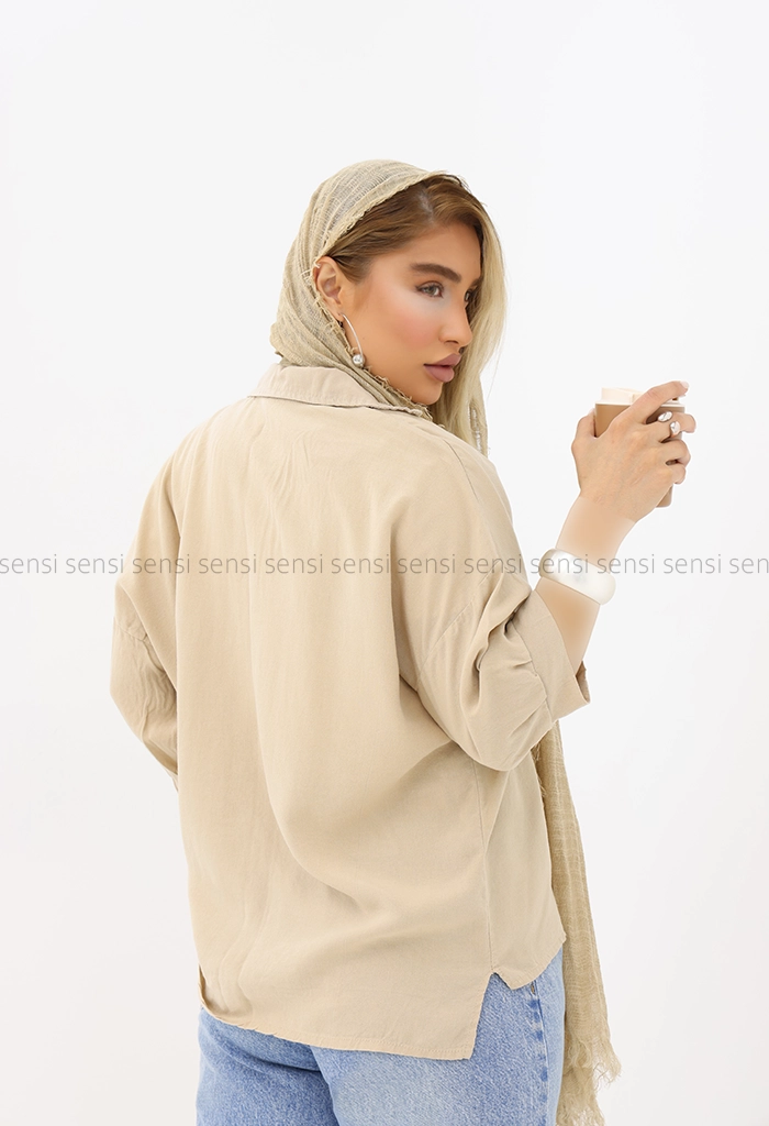 شومیز یقه هفت لایوسل کد1005845